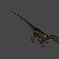 Realistic Dinosaur Game Movie Character 3D Model With Striped Skin And Standing Posture