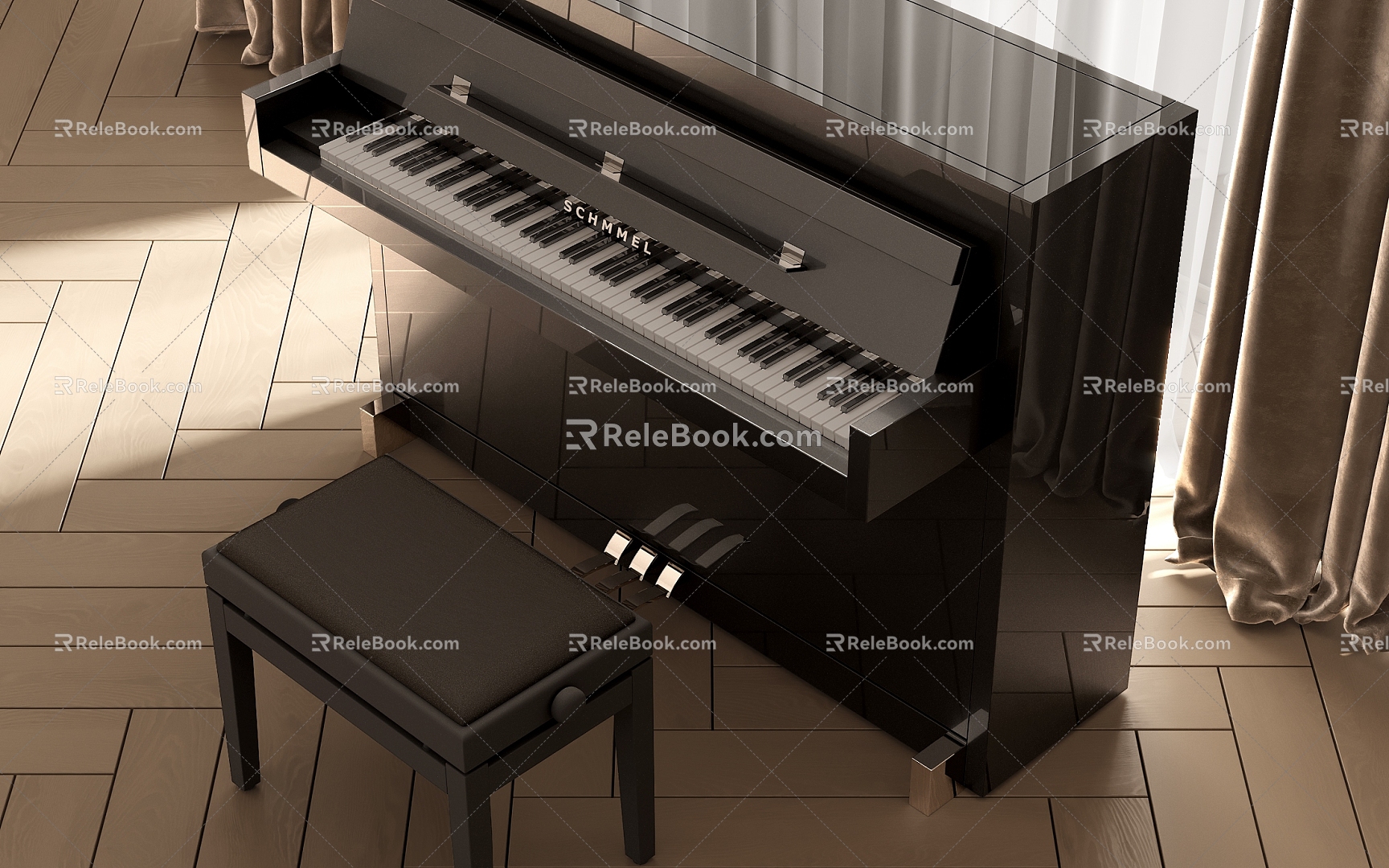 Modern Piano Paint Piano 3d model