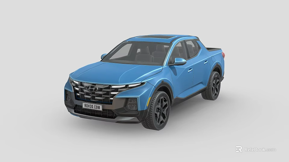 Hyundai Blue Pickup Truck With Modern Design Front Grille Alloy Wheels And Sleek Styling 3d model 