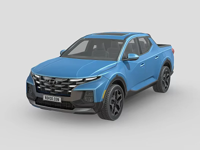 Hyundai Blue Pickup Truck With Modern Design Front Grille Alloy Wheels And Sleek Styling 3d model