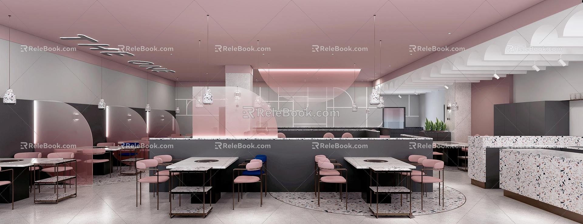 Modern Hot Pot Restaurant 3d model