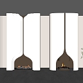 Modern Fireplace Background Wall Decorative Fireplace 3d model