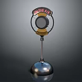 Vintage Audio Speaker With ON THE AIR Sign And Metal Ball Base Design