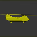 Green Helicopter Model With Black Propellers And Detailed Body Components 3d model