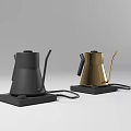 Modern Electric Kettles in Gold and Black with Base and Power Cord for Daily Use Design