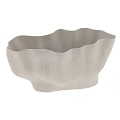 Ceramic Bowl with Wavy Texture Light Beige Finish Minimalist Modern Design for Home Decor