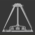 White Tripod Structure Design With Circular Cabin Platform Stairs And Railing