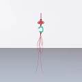 Red And Green Decorative Floor Lamp With Slim Stand And Artistic Modern Design
