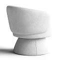 Stylish Comfortable Modern Light Gray Upholstered Swivel Accent Chair With Armrest