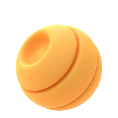 Modern Orange Decorative Ornament Set With Layered Circular Rings Design 3d model