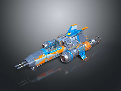 Sci-fi style starfighter starfighter spaceship spaceship warship space fighter 3d model