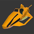 Futuristic Yellow Tracked Vehicle With Angular Design Cockpit And Protruding Structure 3d model