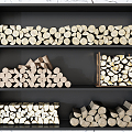 Modern Wood Fireplace Wood Pile Wood Pile Combination 3d model