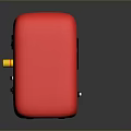 Red Square Shaped Electronic Appliance With Multiple Functional Ports And Control Buttons