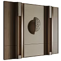 Elegant Textured Background Wall With Wooden Frame And Circular Ornamental Design
