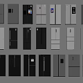 Various Modern Refrigerators In Different Styles And Colors For Home Use 3d model
