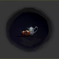 Stylish Home Daily Essentials Teapot And Pomegranate On Decorative Tray