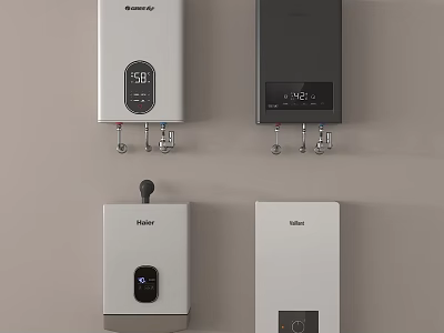 Wall Mounted Gas Water Heaters With Digital Display And Temperature Control 3d model