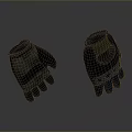 Person And Dog With Black Blue Gloves On Gray Background