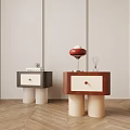 Modern Bedside Table Simple Elephant Leg Bedside Table Side Corner Combination Art Ornaments 3d model