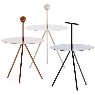 Modern Minimalist Plant Stands With Round Top And Copper White Black Legs 3d model
