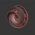 Modern Spiral Shaped Red And Gray Household Item With Decorative Holes Design