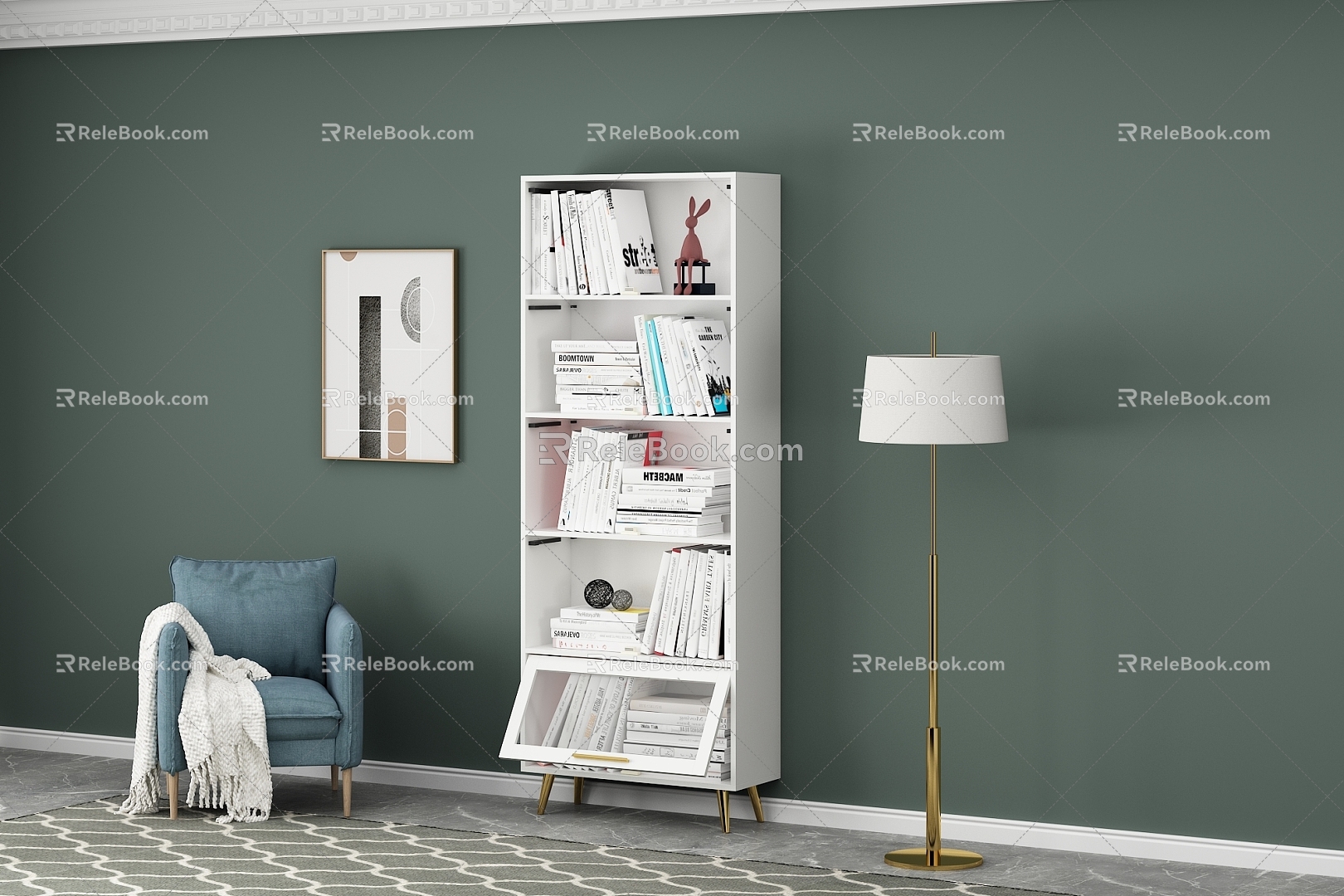 Nordic Bookcase 3d model