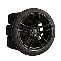 High Quality Stacked Car Tires With Black Alloy Rims And Tread Patterns