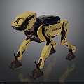 Yellow Robotic Dog With Mechanical Legs And Advanced Design Structure