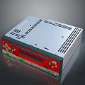 Industrial Electronic Equipment Featuring Silver Top Red Front Panel Heat Vents Display And Buttons