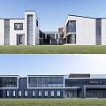 Modern School Simple School 3d model