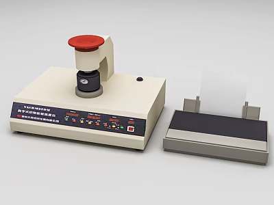 Commercial Equipment With Red Button Control Panel And Roll Paper Printer 3d model