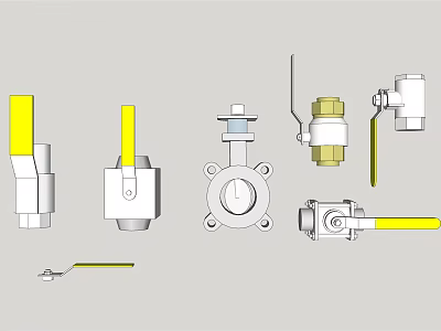 Durable Professional Hardware Tools Including Ball Valves Gate Valves Wrenches And Fittings 3d model