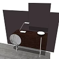 Modern Decorative Cabinet With Wooden Body Marble Panel Modern Lamp And Black Bowl