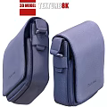 Blue Leather David Jones Shoulder Bags With Zipper Closure And Adjustable Straps
