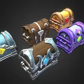 Colorful Decorative Treasure Chests With Gemstone Accents And Varied Designs