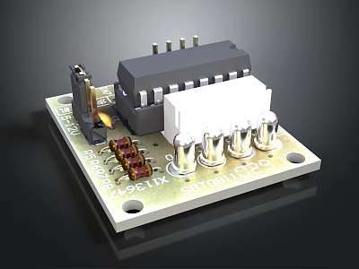 High Performance STMicroelectronics L9958IX Electronic Circuit Board With Components and Chips 3d model