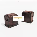 Two Traditional Wooden Storage Boxes With Metal Locks And Handles Vintage Design