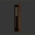 Elegant Classic Wooden Door With Glass Panes And Golden Trim Design