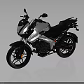 Modern Sports Motorcycle With Silver And Black Streamlined Body And Alloy Wheels