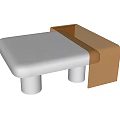 Modern Coffee Table Design With White Surface Orange Accent And Transparent Acrylic Base 3d model