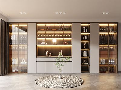 Light Luxury Wine Cabinet 3d model