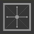 Geometric Metal Frame Structure With Vertical Pole And Support Components