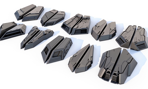 sci-fi mechanical parts hard surface combination 3d model