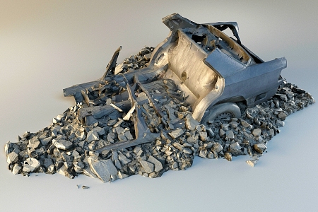 modern car scrap car 3d model