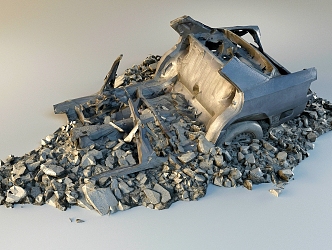 modern car scrap car 3d model