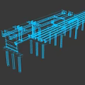 Bridge Girder Erector With Track System Installing Concrete Girders During Bridge Construction 3d model