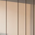Modern Bedroom Accent Wall Design With Vertical Panels Sconces And Nightstands
