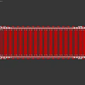 Red Industrial Conveyor Chain Equipment With Metal Links And Silver Components