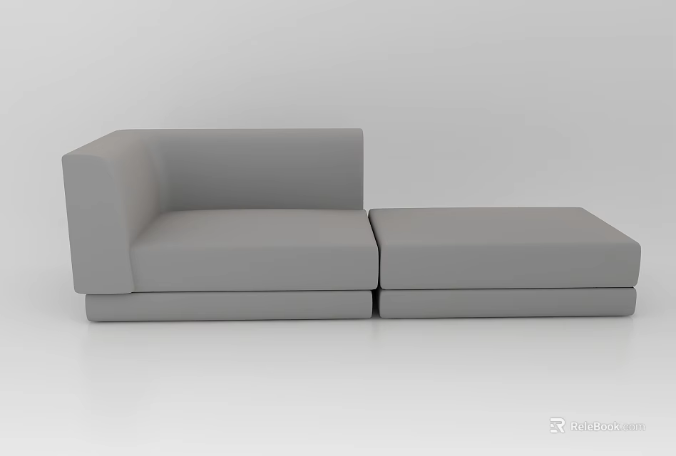 Stylish Gray Sectional Sofa with Modular Design for Modern Living Spaces 3d model